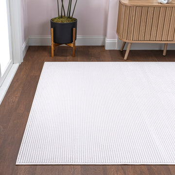 Cole Modern Minimalist Pinstripe High-low Area Rug